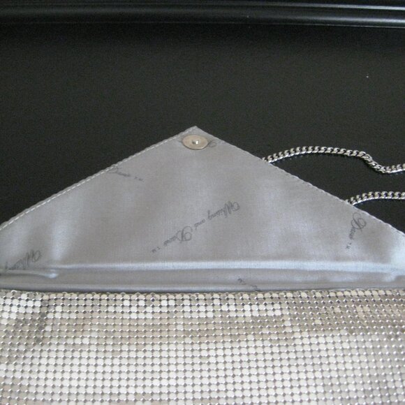 Vintage Whiting & Davis Silver Mesh Envelope Clutch Purse with Chain Strap - Picture 8 of 13